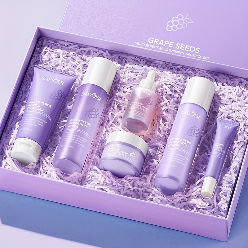 Sadoer Grape Seeds Multi Effect Moisturizing 6-Piece Set  Complete Hydration and Skin Care