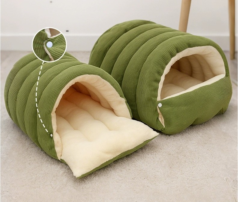 Removable and Washable Winter Closed-off Cat Bed