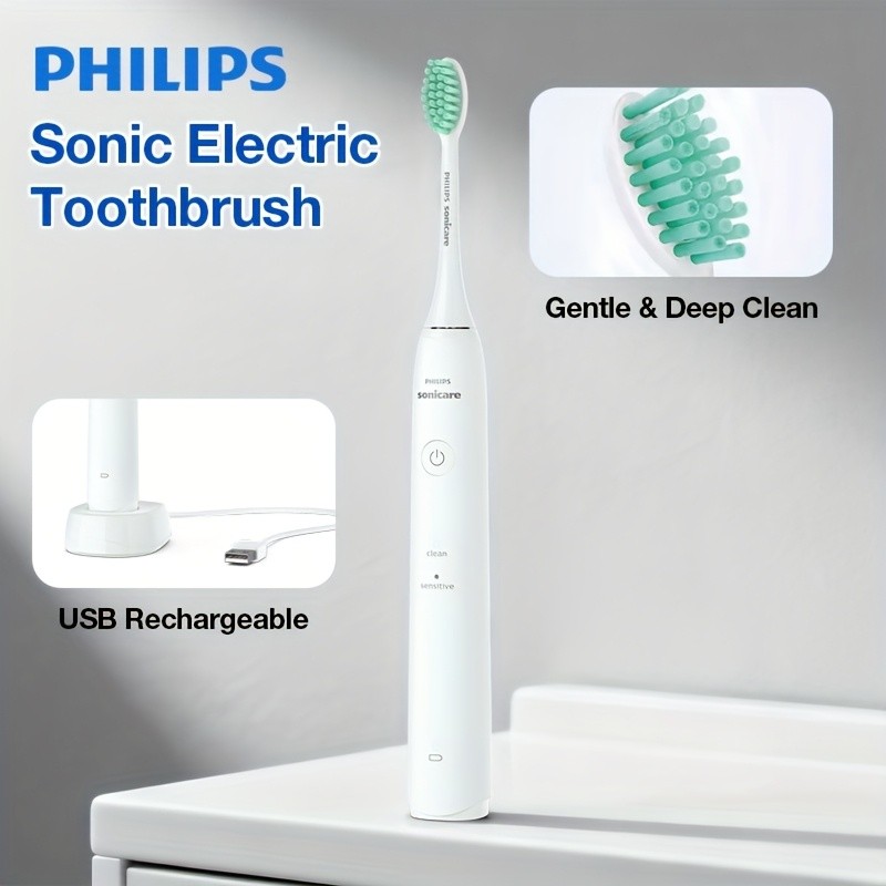 Philips Sonic Electric Toothbrush  Gentle & Deep Clean with USB Rechargeable Convenience