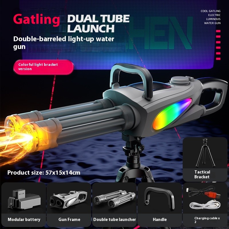 Double Barrel Gatling Electric Water Gun