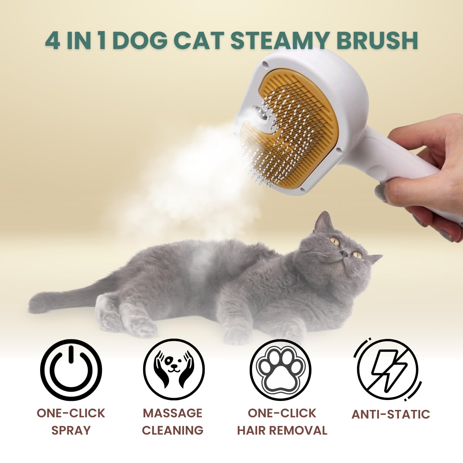 Pet Brush With Steam Function