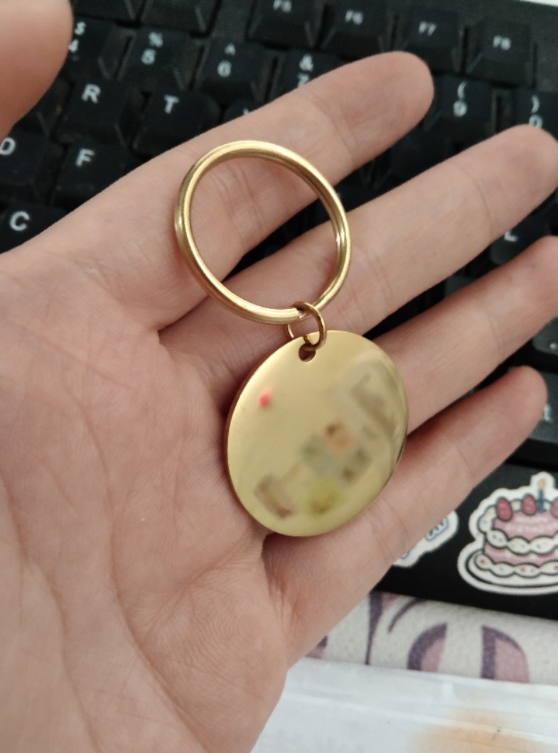 Mirror-Polished Stainless Steel Round Disc Dog Tag Charm Pendant