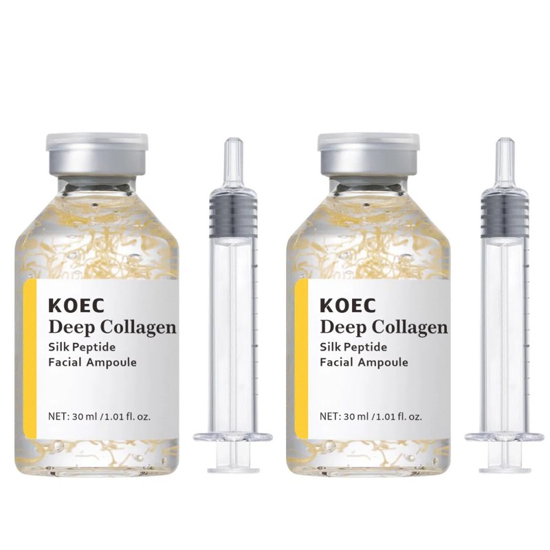 4 pcs KOEC Deep Collagen Silk Peptide Facial Ampoule (30mL)  Firming, Plumping & Elasticity-Support Serum