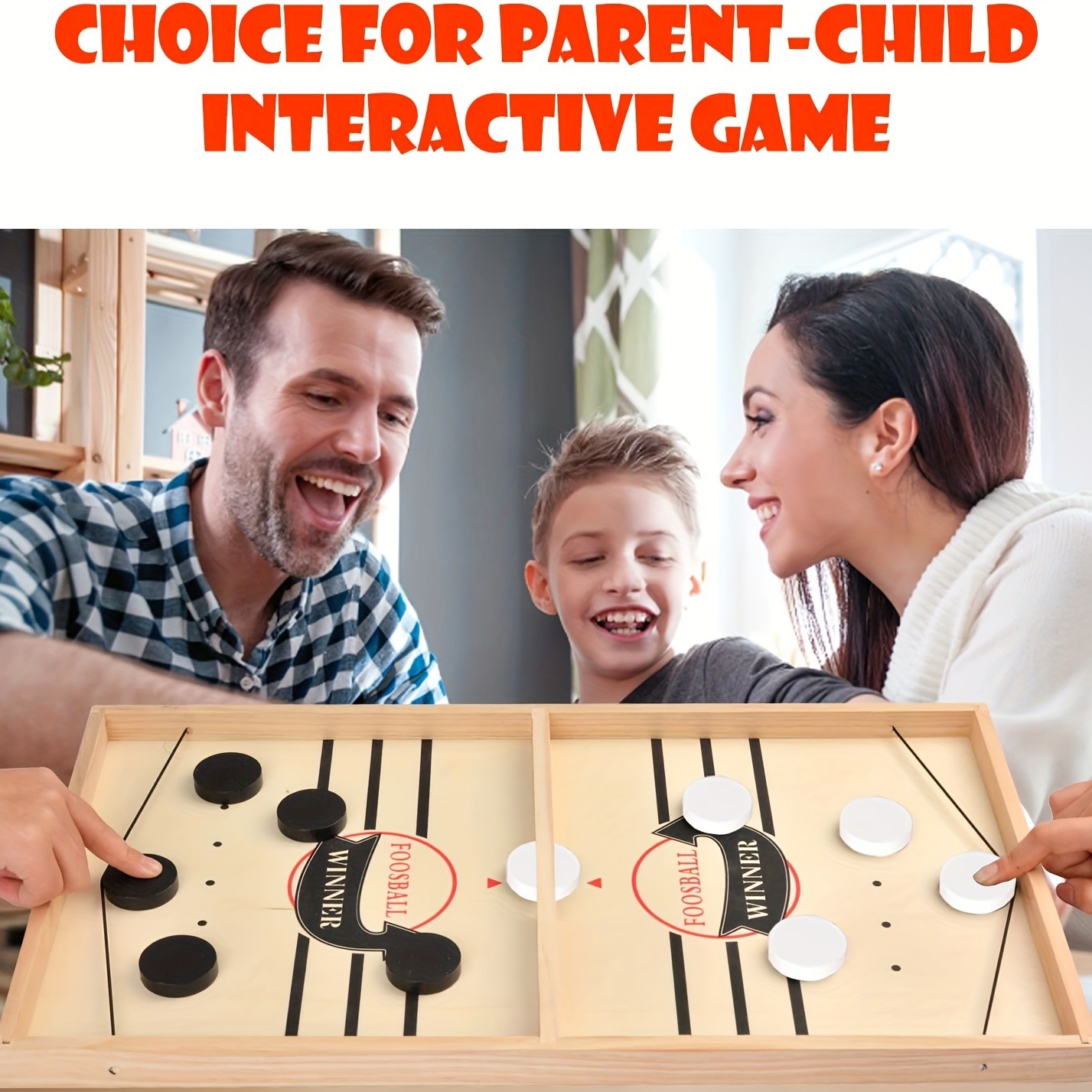 Wooden Bounce Chess - Fast Sling Puck Game