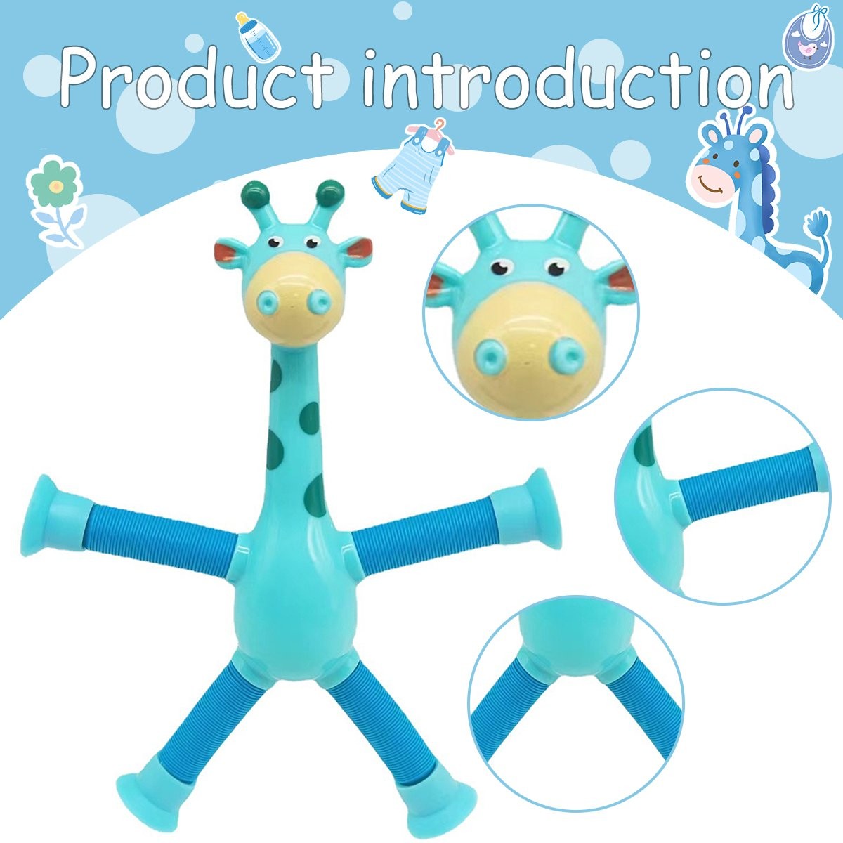 Telescopic Suction Cup Giraffe Toy