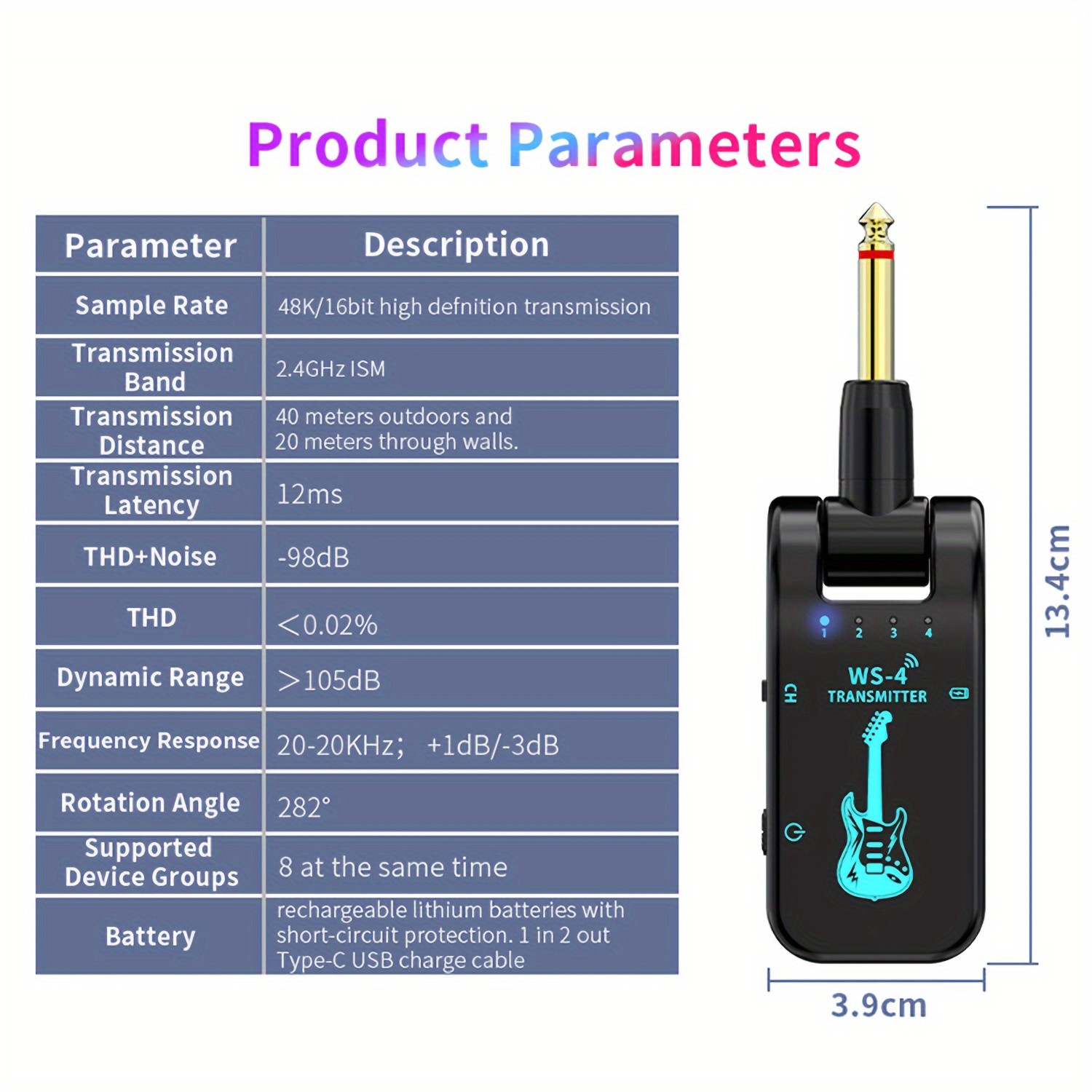 2.4G Wireless Guitar Transmitter and Receiver