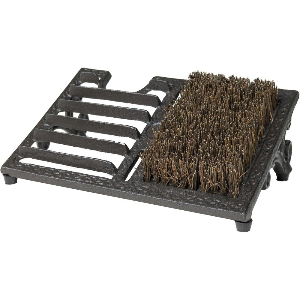 Heavy-Duty Vintage Cast Iron Boot Brush with Scraper