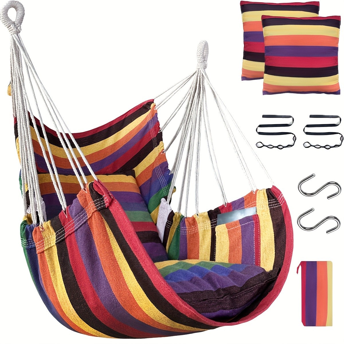 Hammock Chair Set  Complete Comfort System with Premium Straps & Cushions