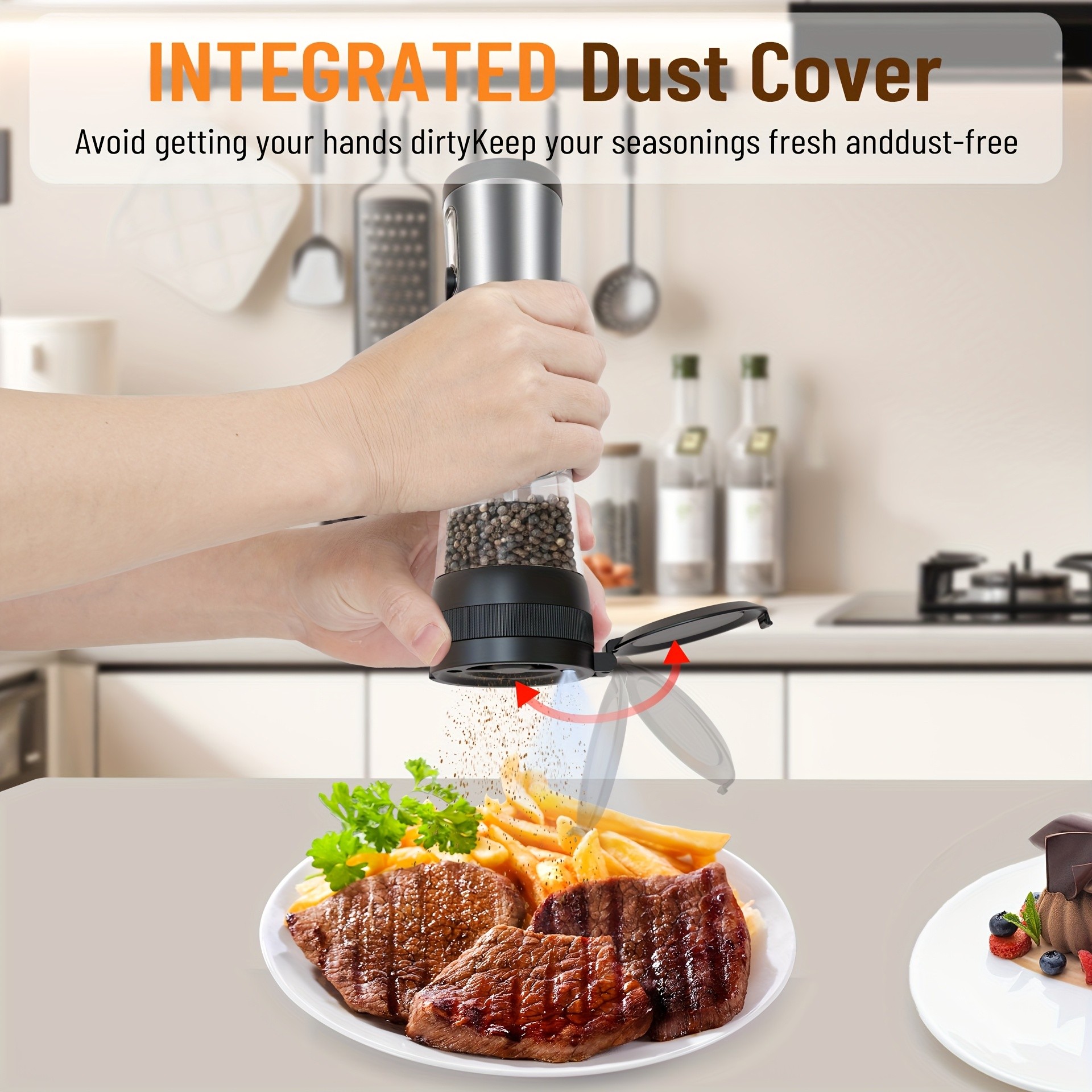 2-Pack Electric Salt and Pepper Grinder Set