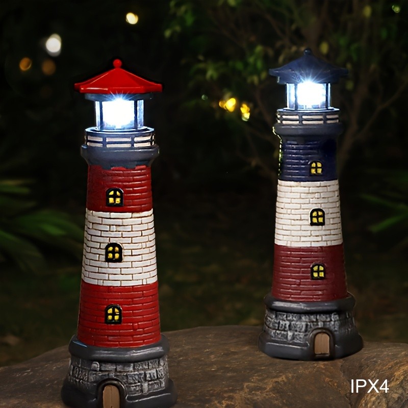 Solar Lighthouse Illuminated Garden Beacon