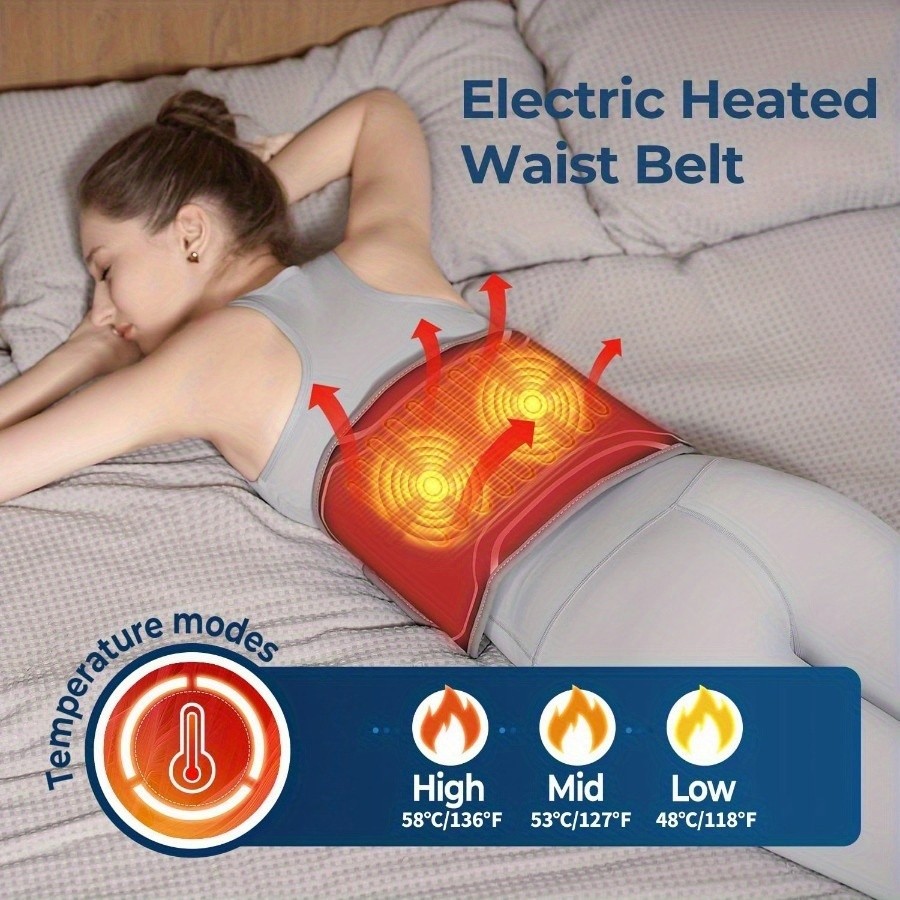 Cordless Heated Massage Waist Belt with Lumbar Support