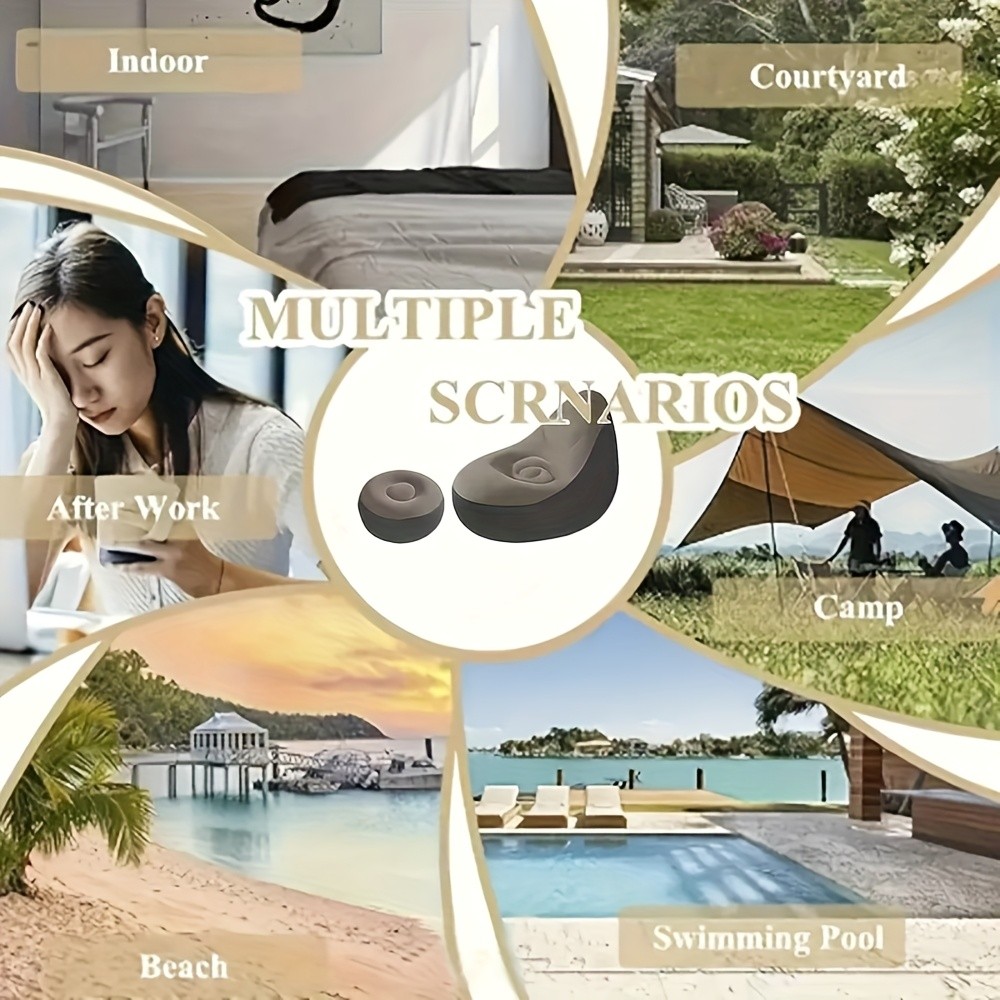 Inflatable Leisure Sofa Chair With Footstool