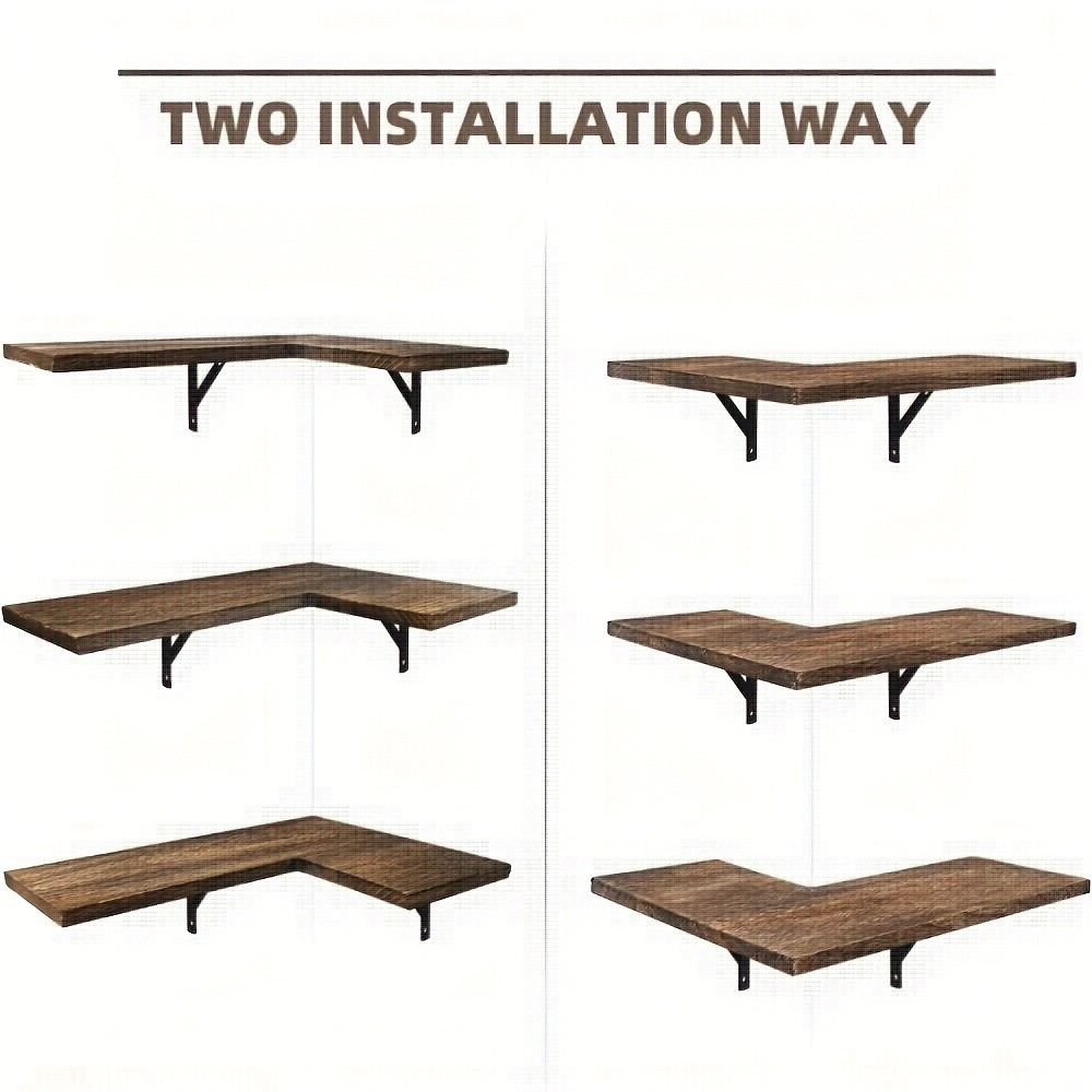 Set Of 3 Corner Floating Shelves