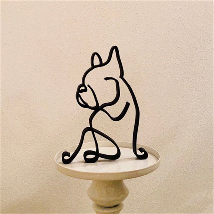 Dog Breed Line Art Sculpture