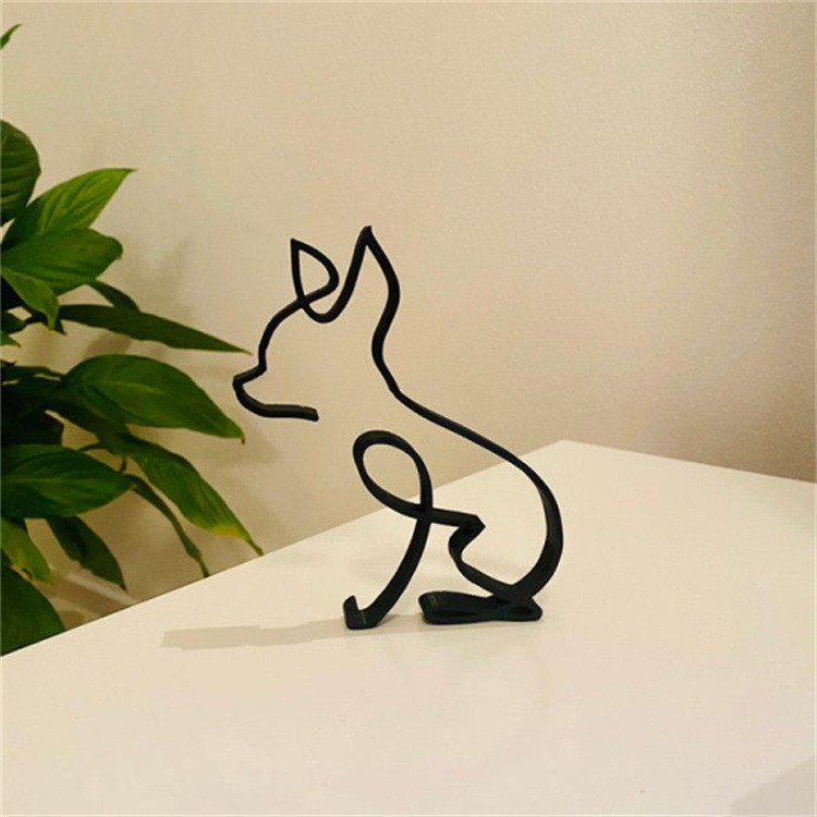 Dog Breed Line Art Sculpture