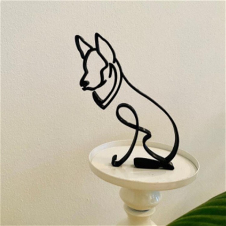 Dog Breed Line Art Sculpture