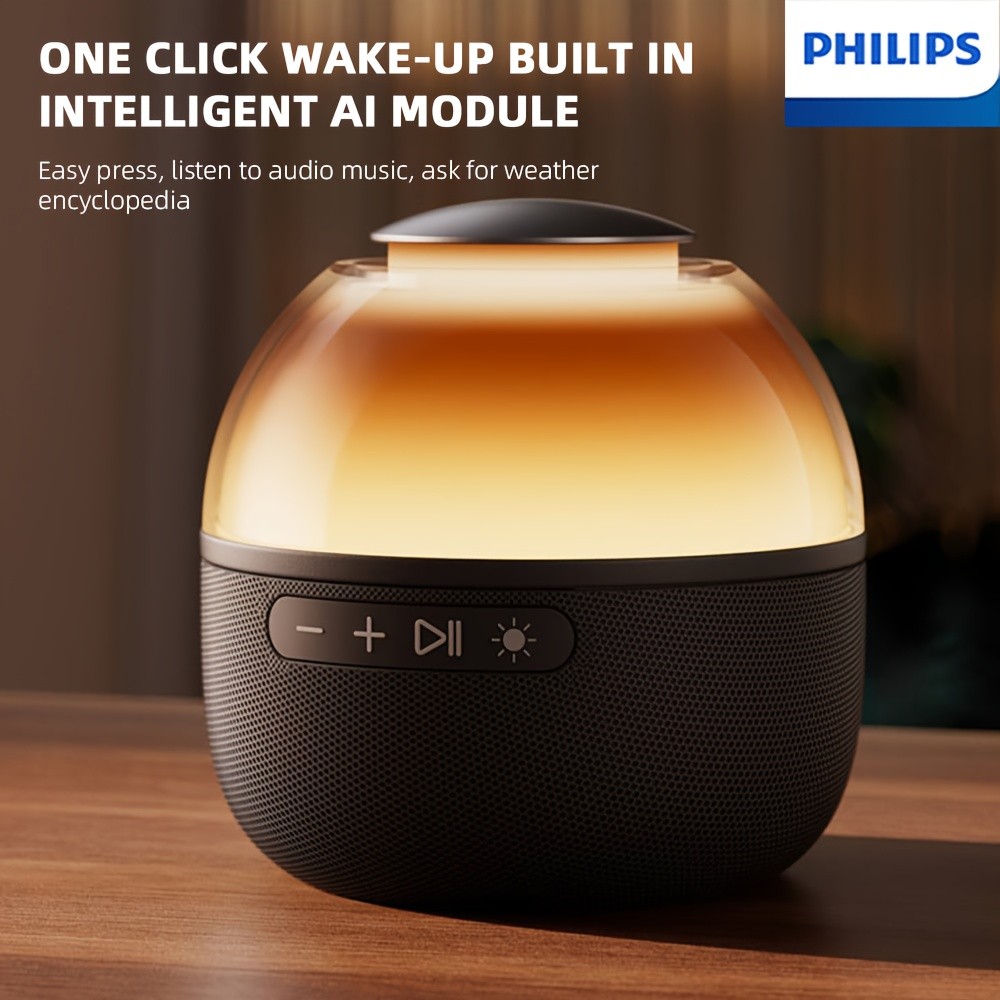 Philips Wireless Speaker Lamp with Low-Alarm, Type-C & Bass