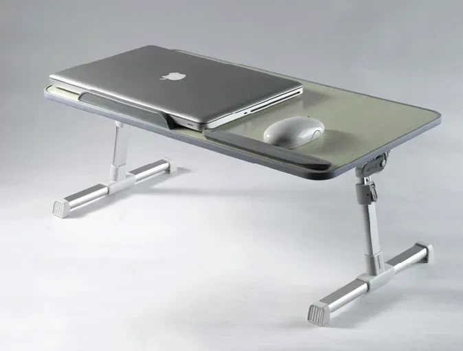 Portable Adjustable Lap Desk Bed Tray Table with USB, Light, Fan & Drawer