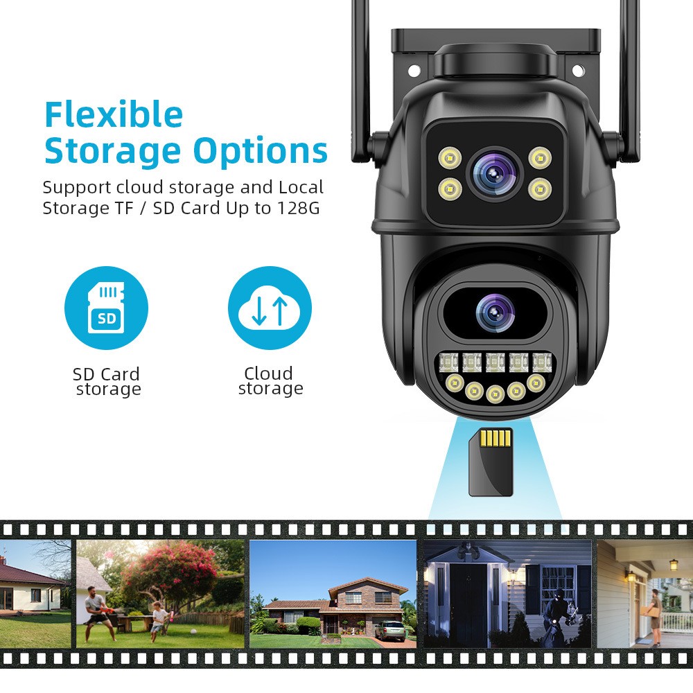 Outdoor Waterproof Wireless WiFi HD Triple Security Camera