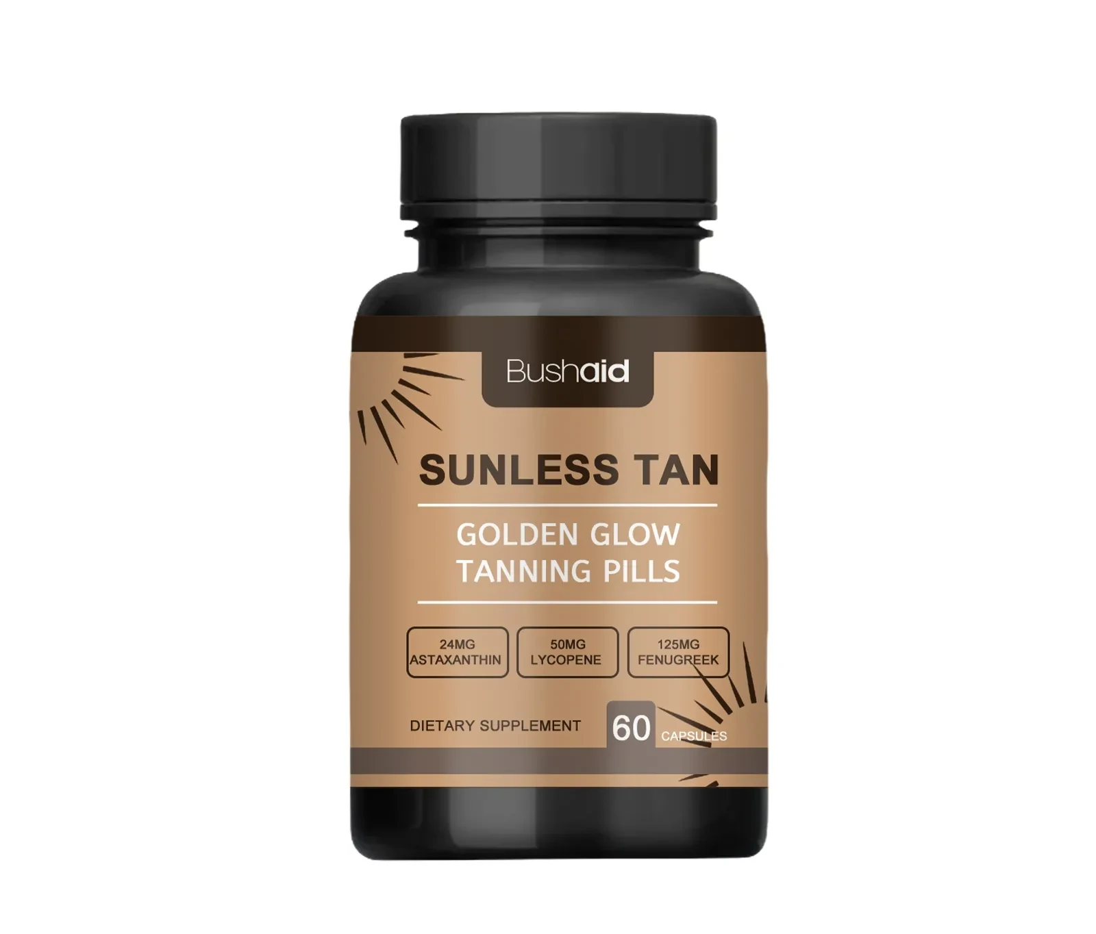 Sunless Tan Golden Glow Tanning Pills  Dietary Supplement (60 Capsules)