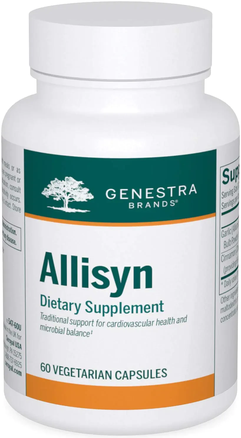 Genestra Brands Allisyn | Garlic and Cinnamon Herbal Supplement | 60 Capsules