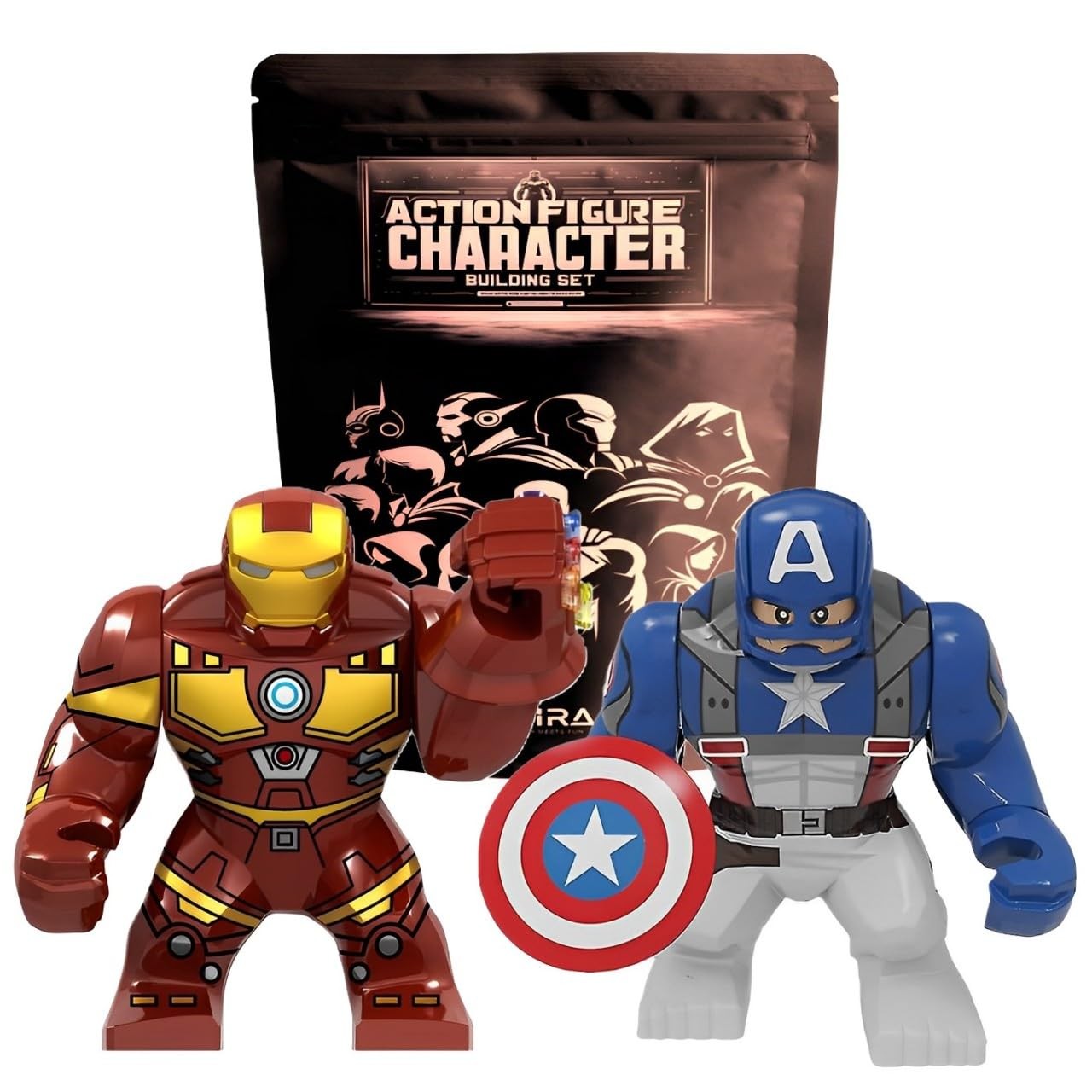 Large Action Figure Set - 2pcs | Compatible with Major Building Block Brands | Great Gift for Kids | 3 Inches Tall