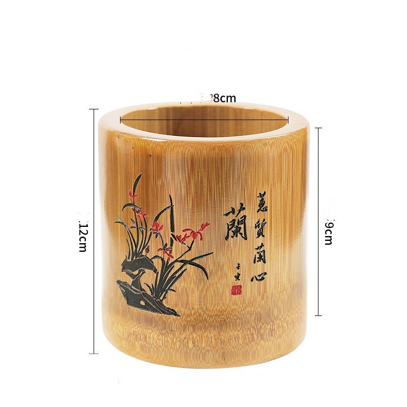 Bamboo Round Pen Container