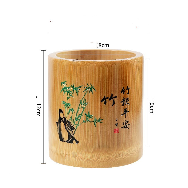 Bamboo Round Pen Container