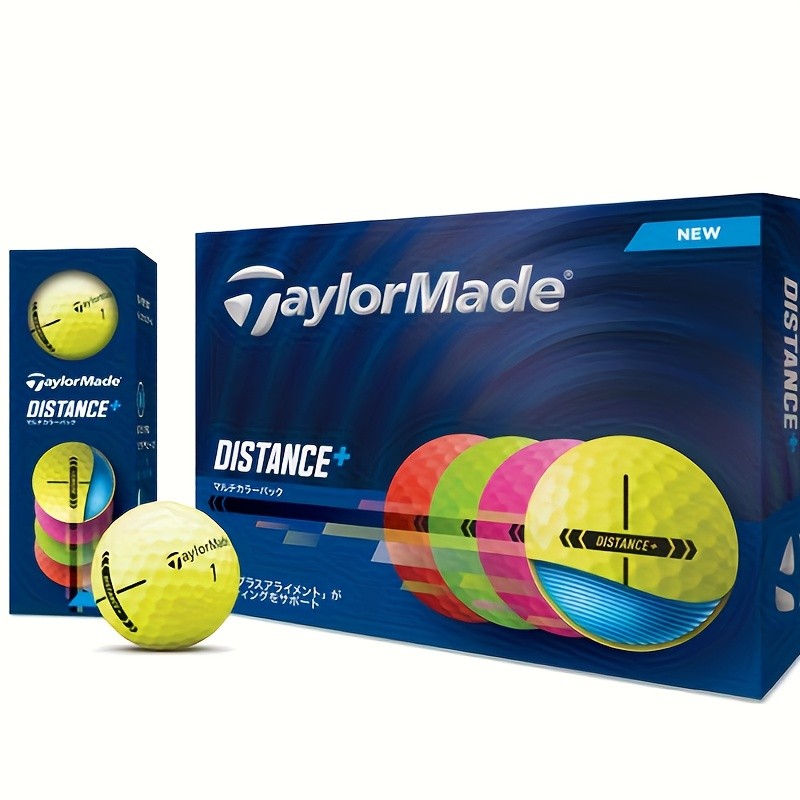 12-Pack of TAYLORMADE Distance+ Golf Balls Maximum Distance and Optimal Performance for Golfers
