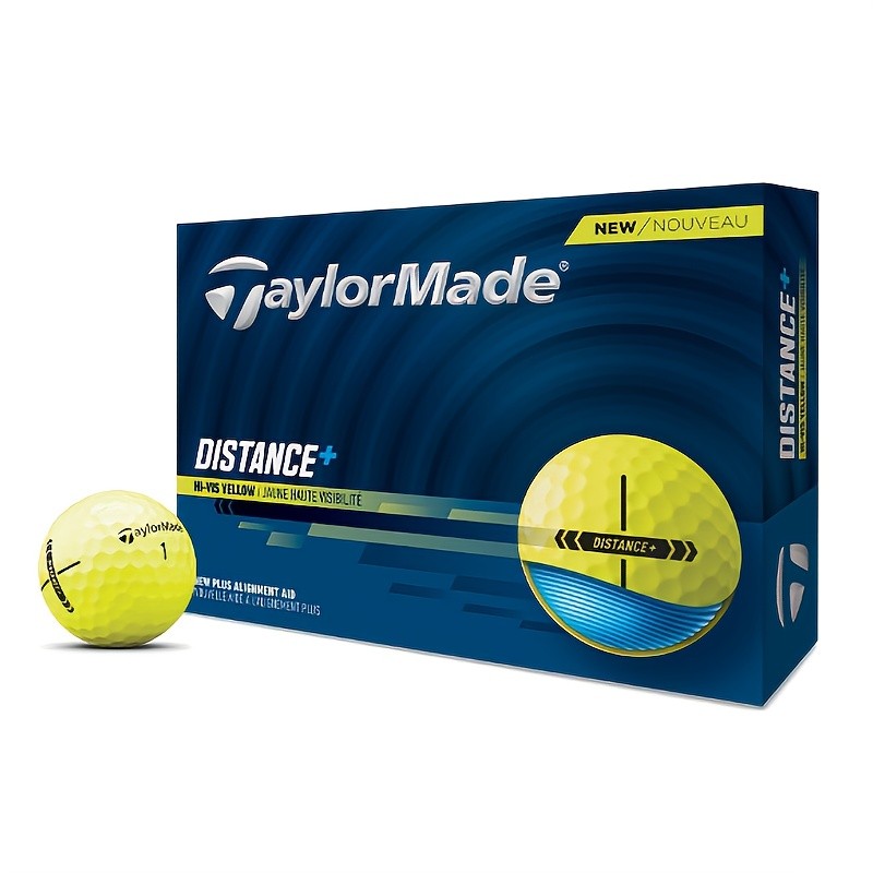 12-Pack of TAYLORMADE Distance+ Golf Balls Maximum Distance and Optimal Performance for Golfers