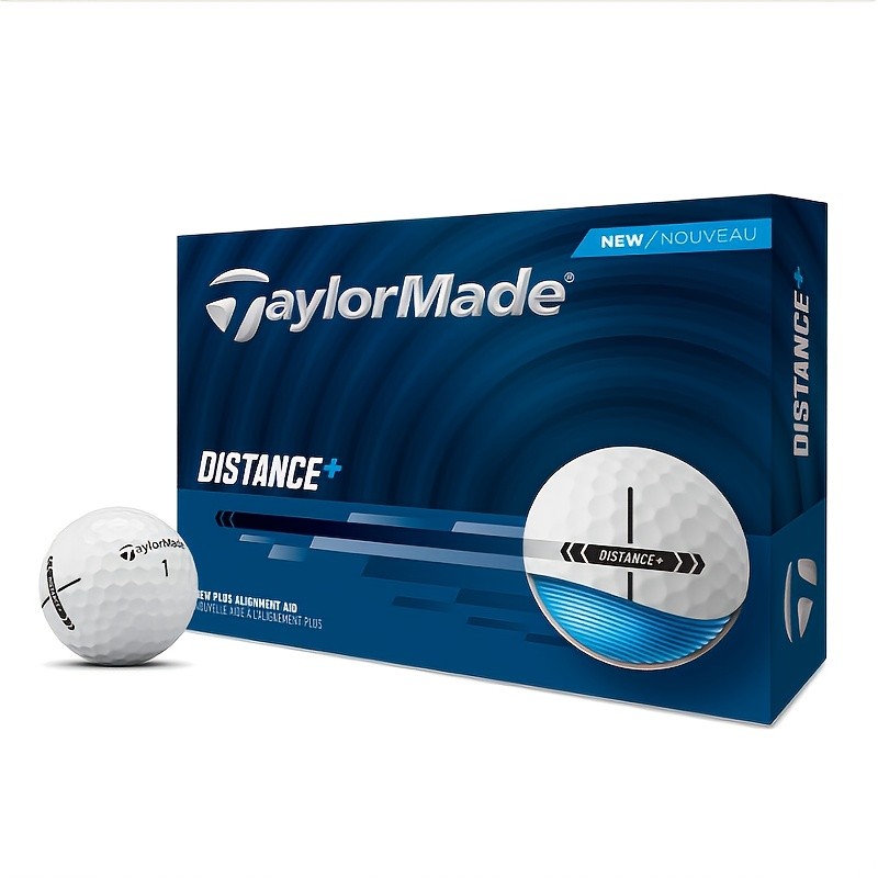 12-Pack of TAYLORMADE Distance+ Golf Balls Maximum Distance and Optimal Performance for Golfers