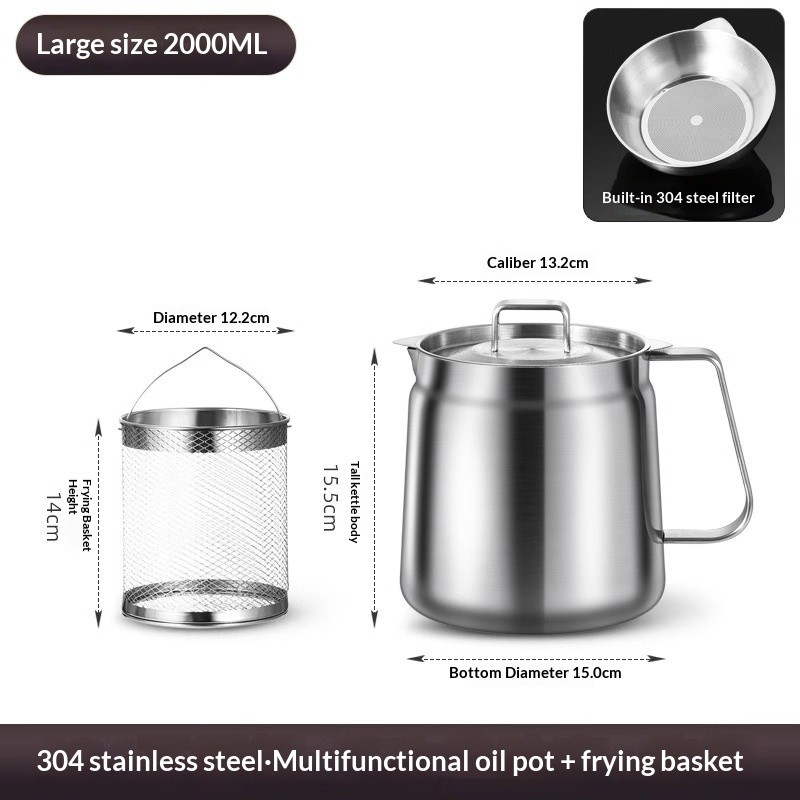 Stainless Steel Oil Strainer Pot