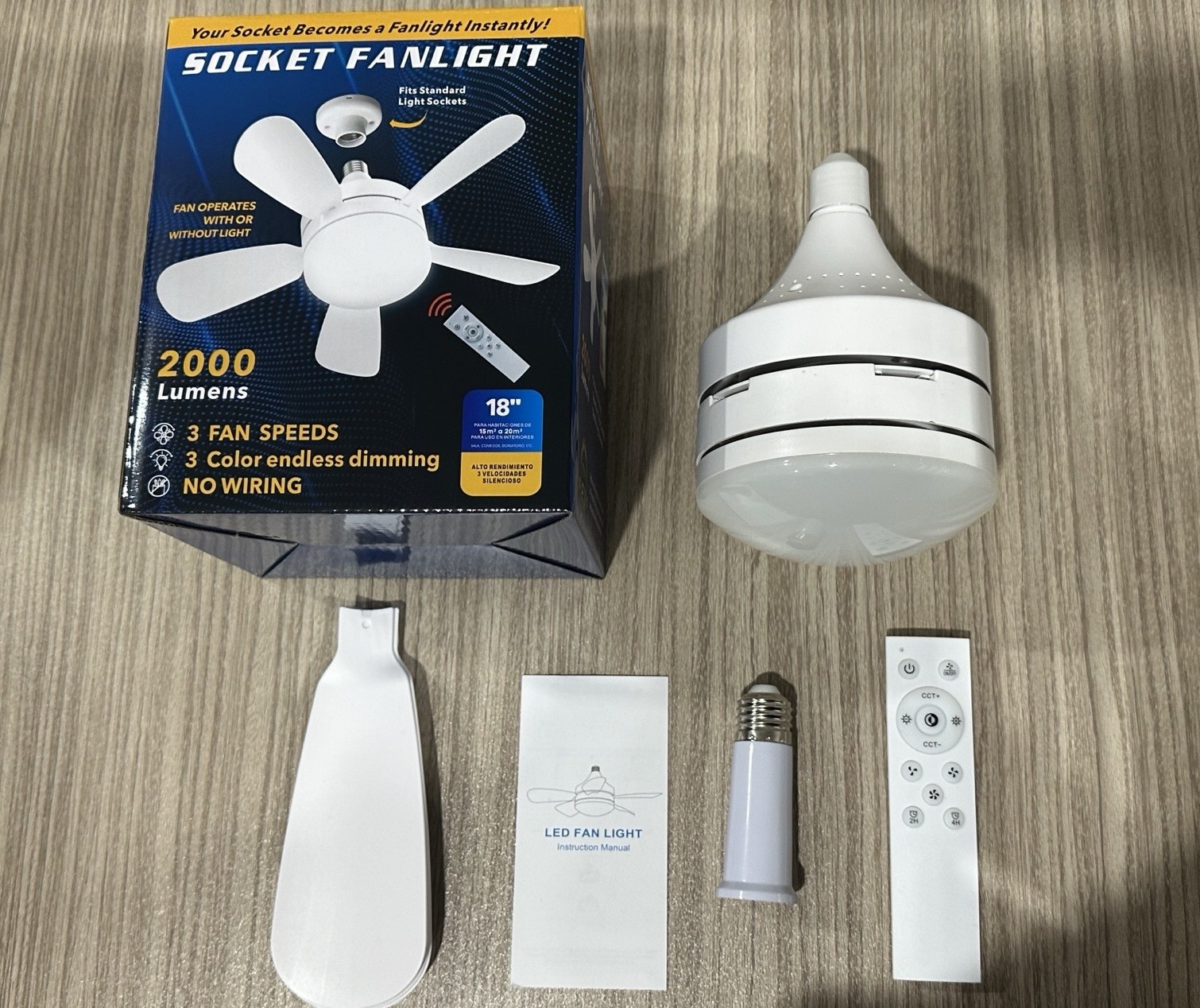 Socket Ceiling Fan Light