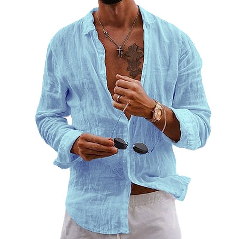 Mens Linen Long Sleeve Shirt
