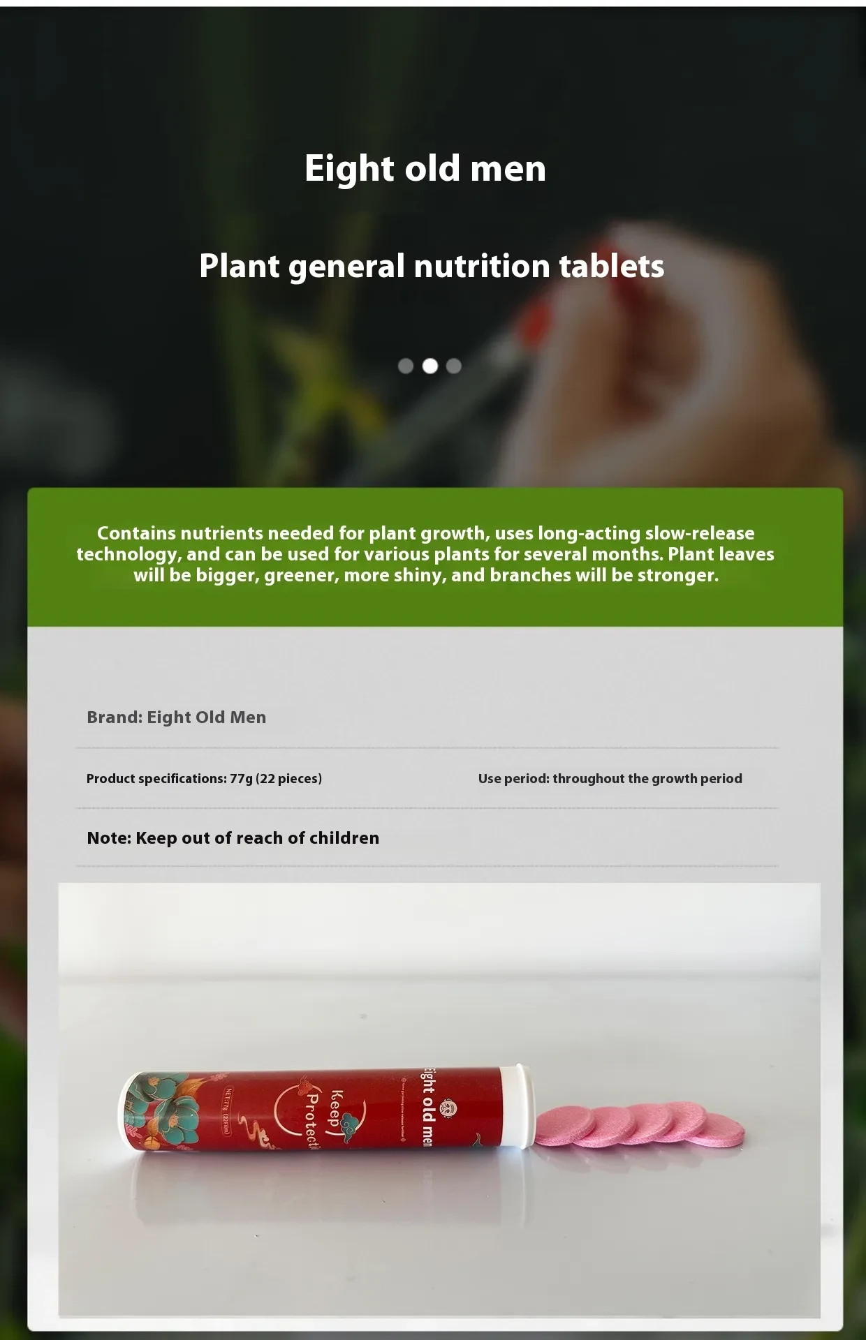 Slow-Release Tablet Organic Fertilizer