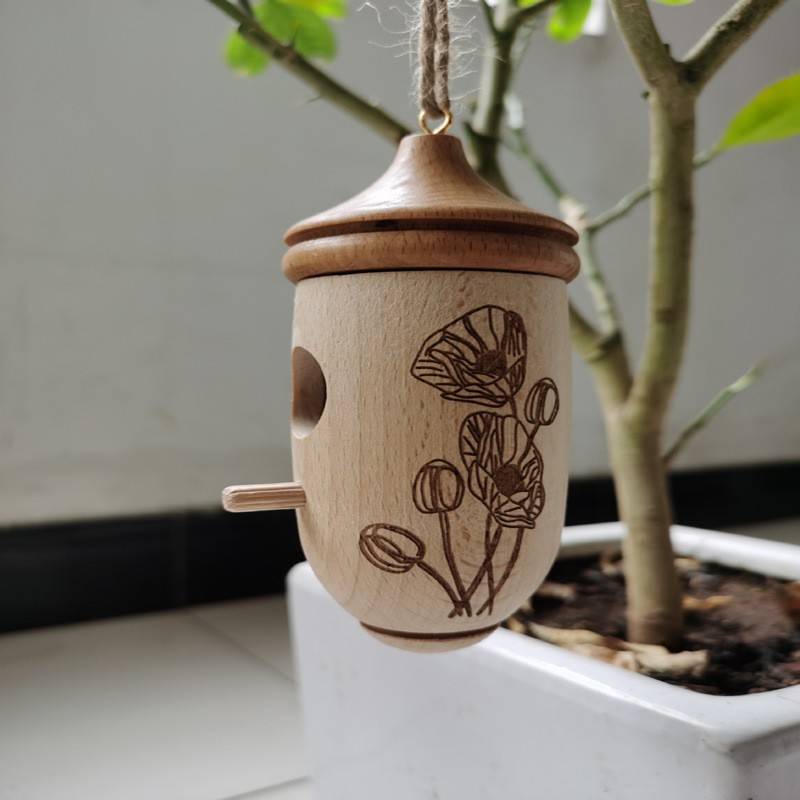 Wooden Hummingbird House