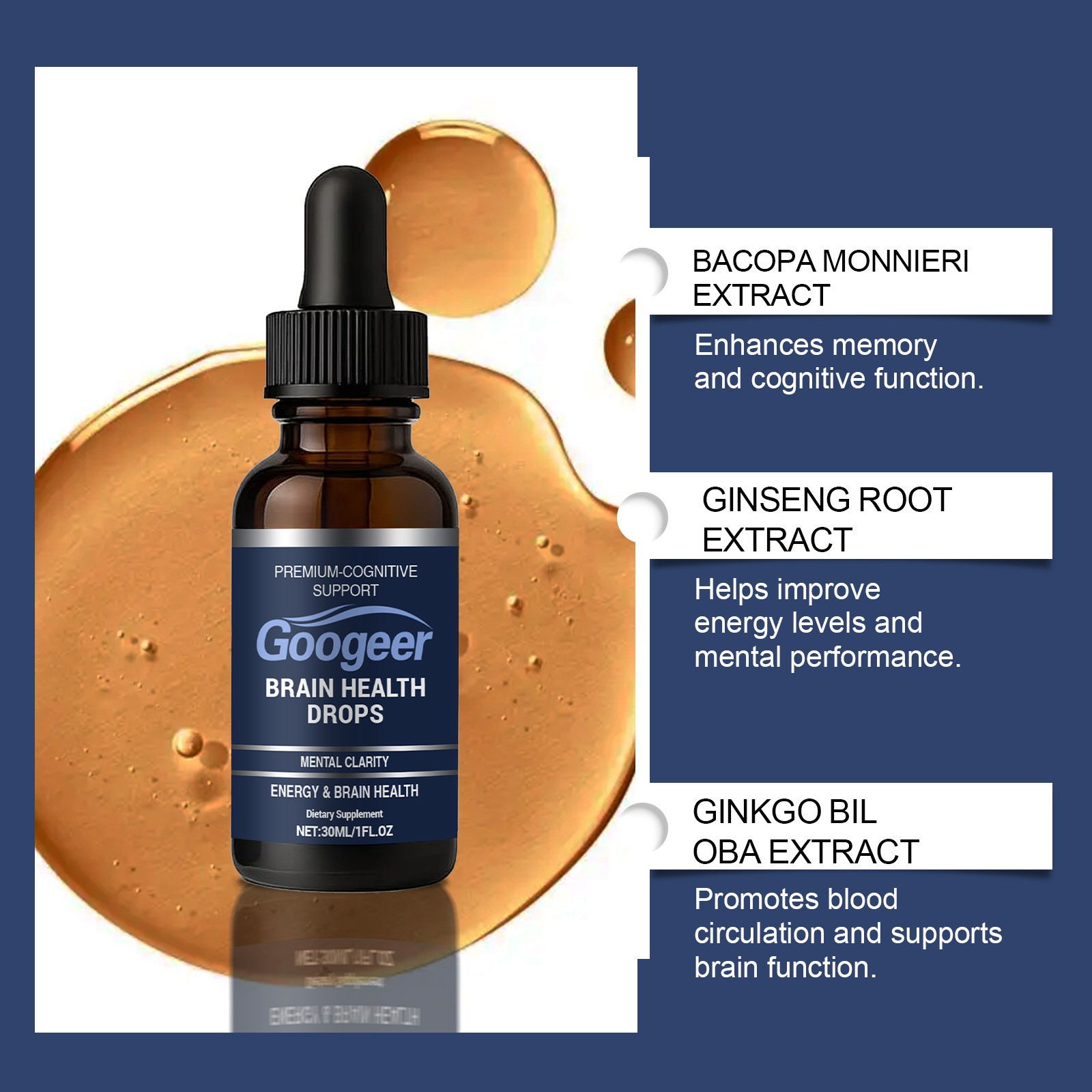 Memo Plus Brain Health Drops Premium Cognitive Support