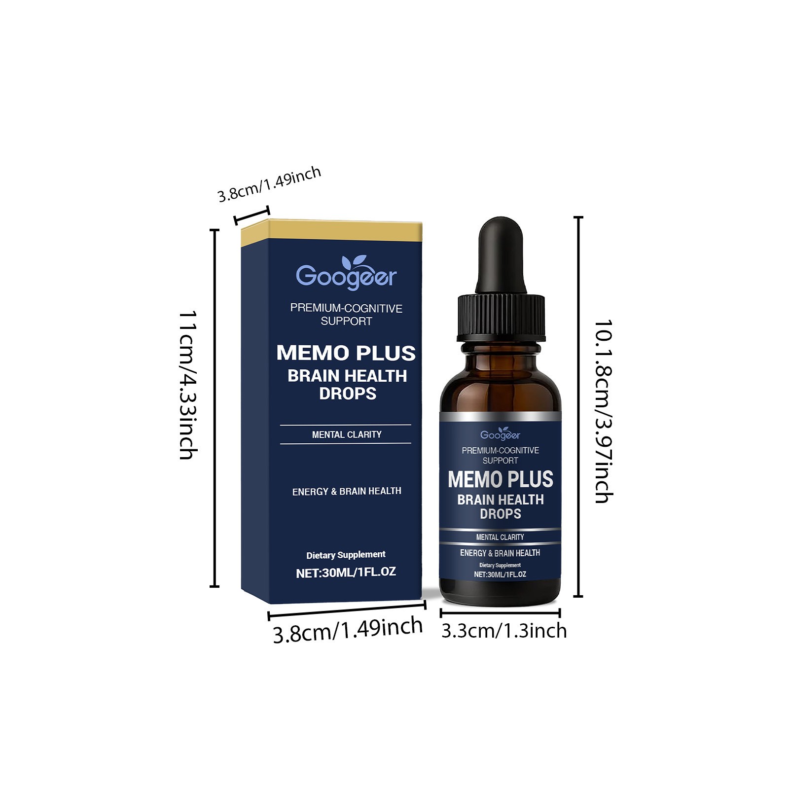 Memo Plus Brain Health Drops Premium Cognitive Support