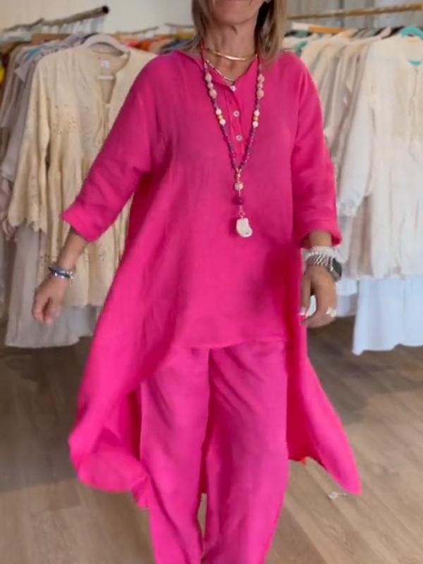 Autumn Long Sleeve Cotton Linen