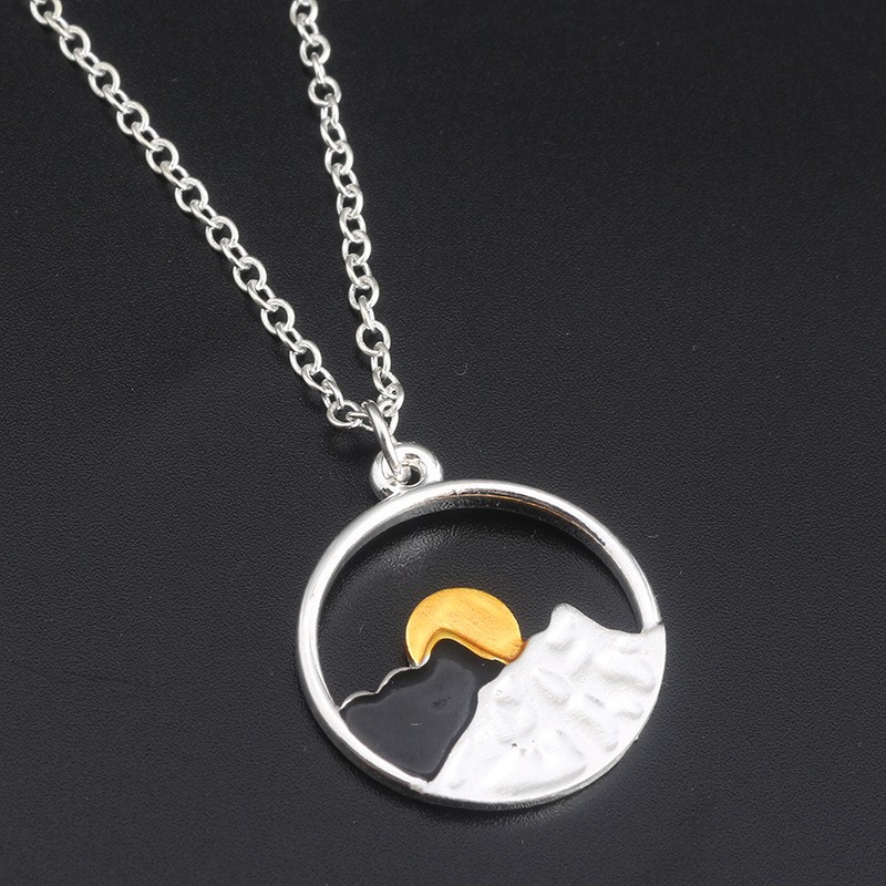 Stainless Steel Mountain Peak Necklace