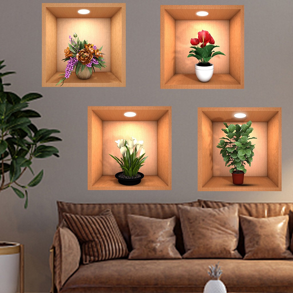 Flower Plant PVC Wall Stickers