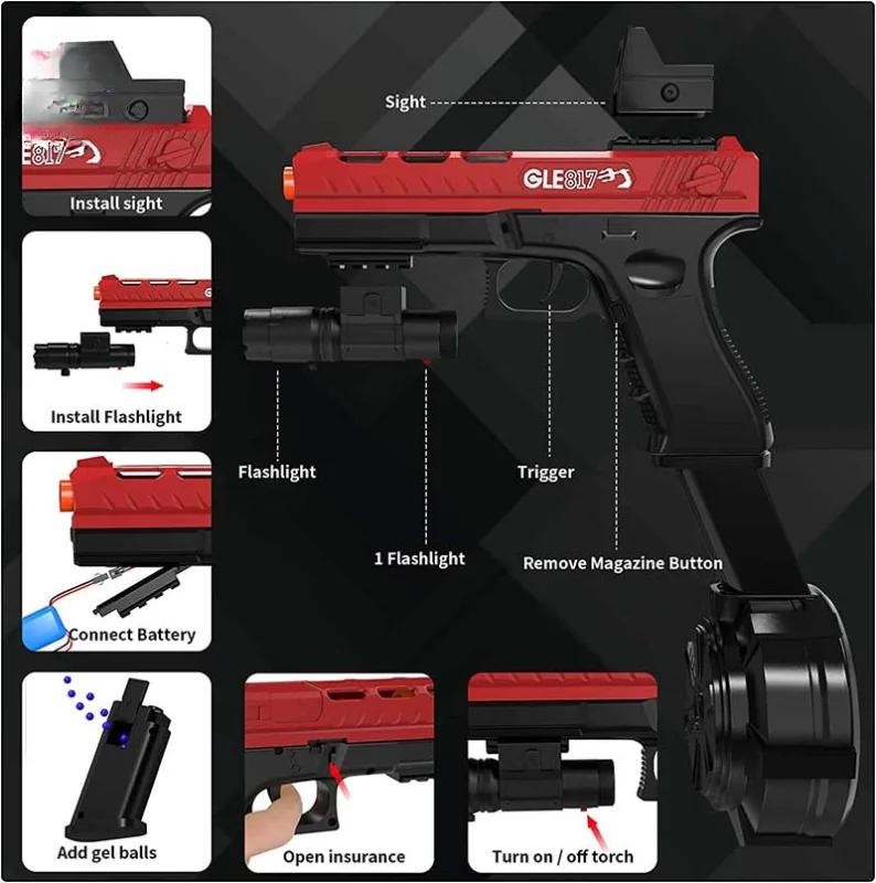Glock 17  Toy Gel Ball Blaster with Drum