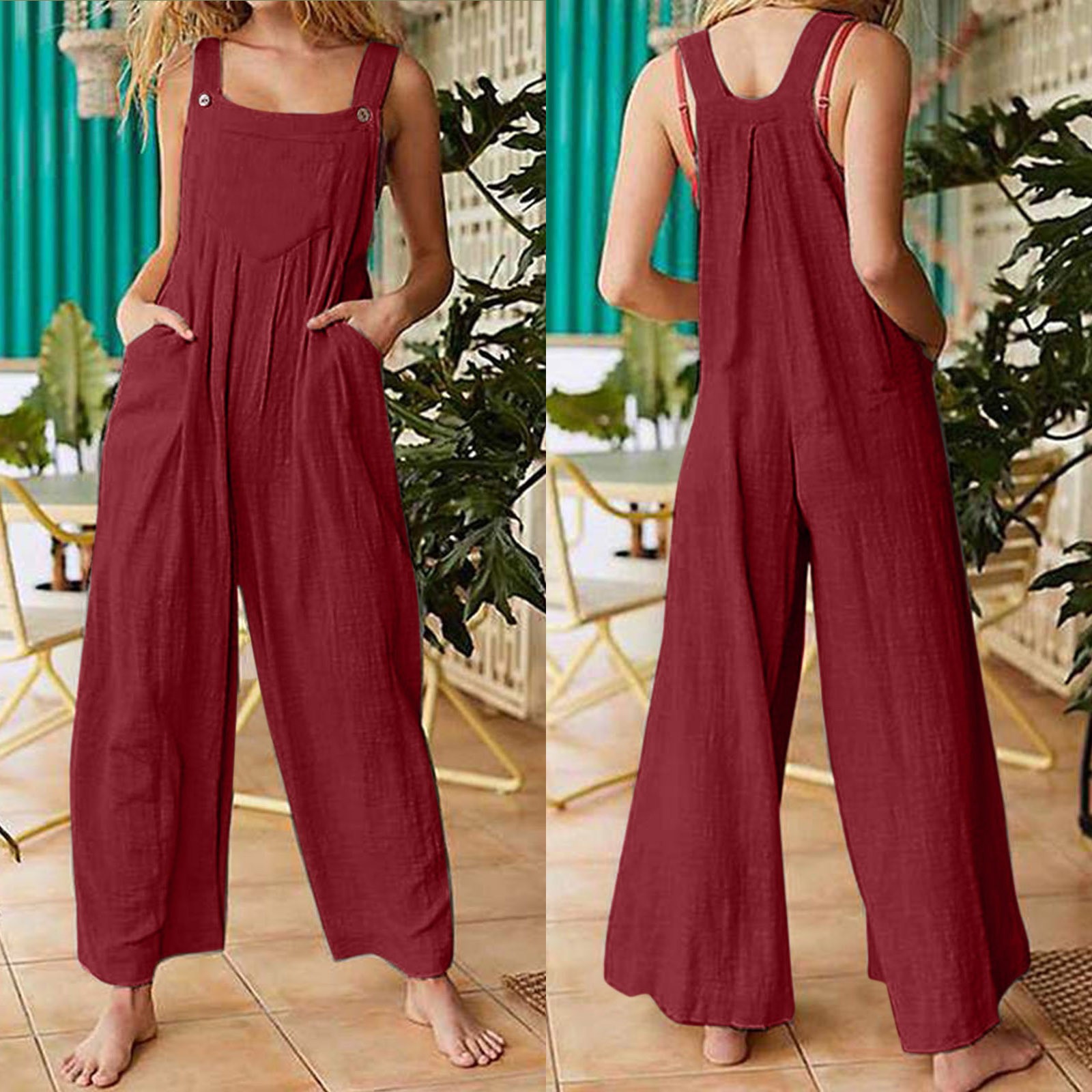 Wide Leg Jumpsuit with Pockets