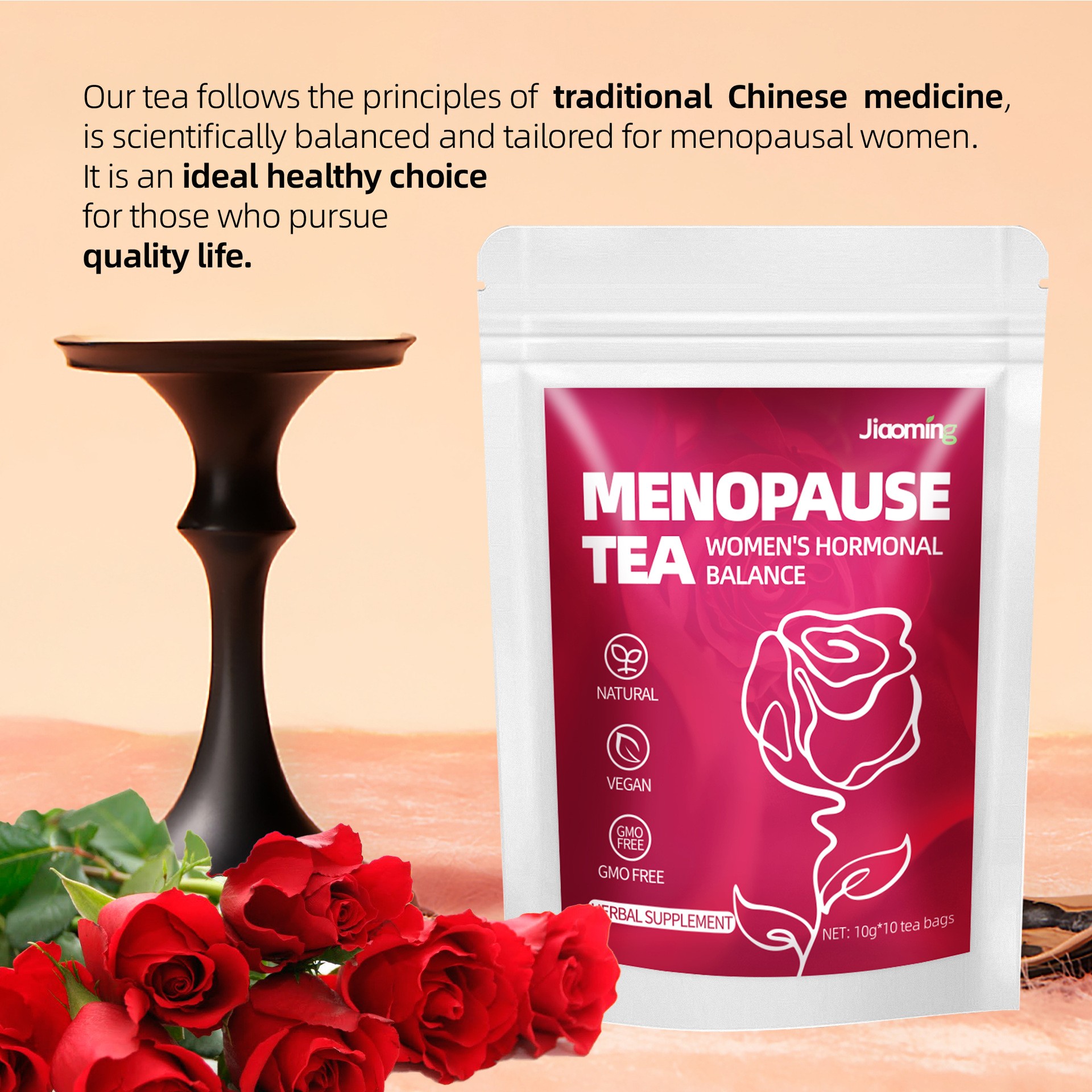 Menopause Tea  Gentle Herbal Support for Womens Hormonal Balance