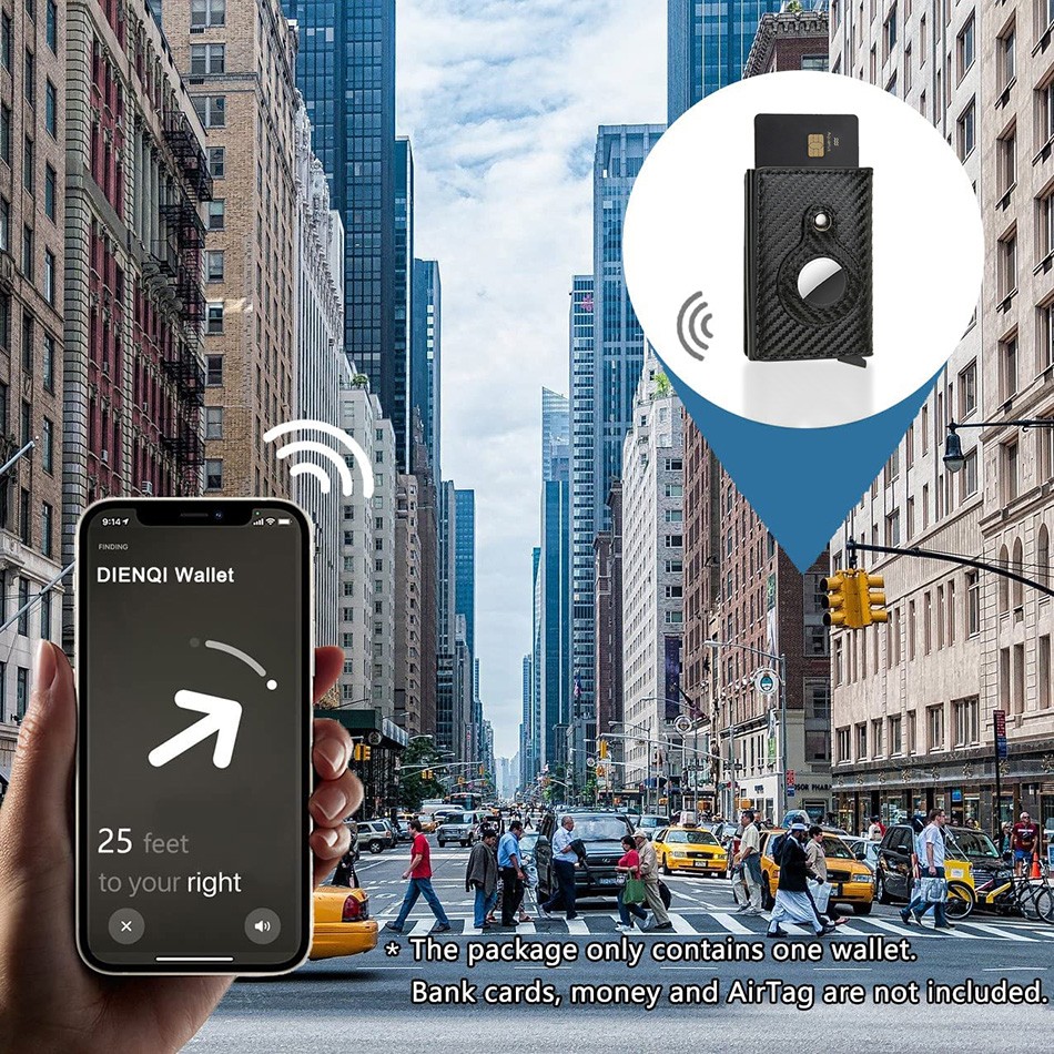 Leather Airtag Slim Wallet