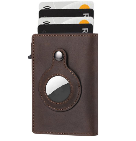 Leather Airtag Slim Wallet