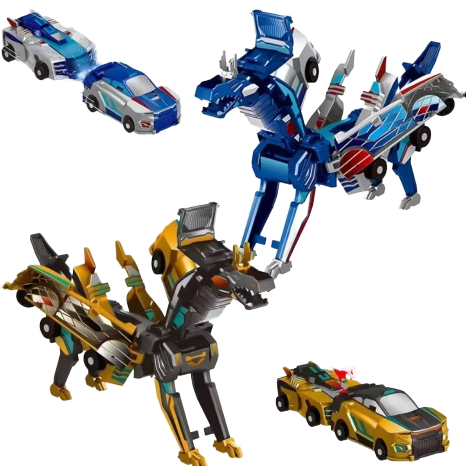 2-in-1 Transforming Race Car Dinosaur Automatic Transforming Toy