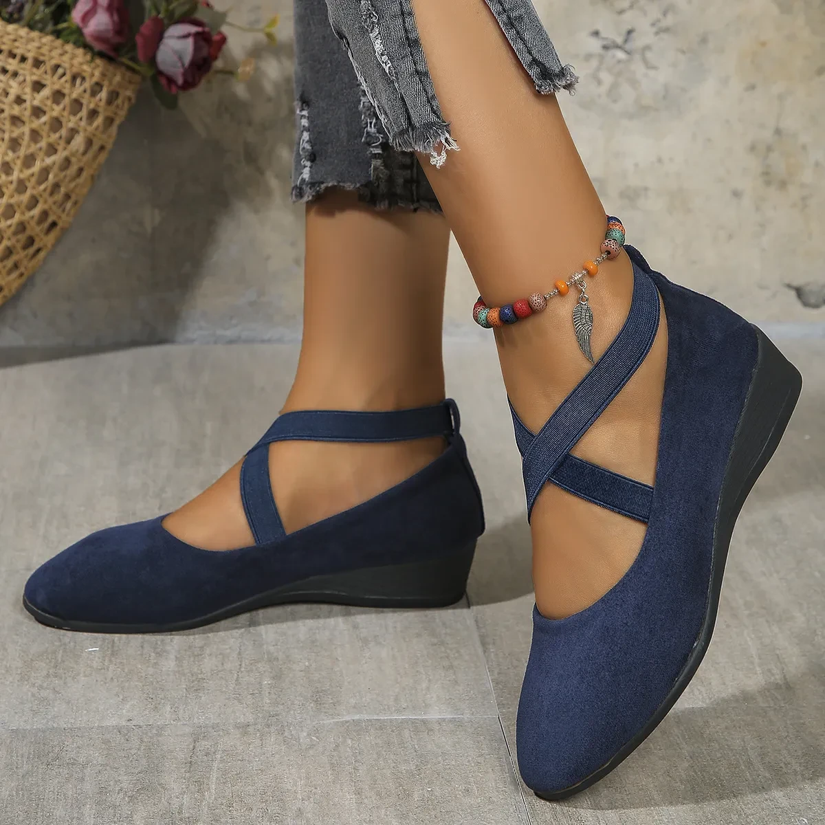 Comfy Closed Wedge Slip-On Shoes