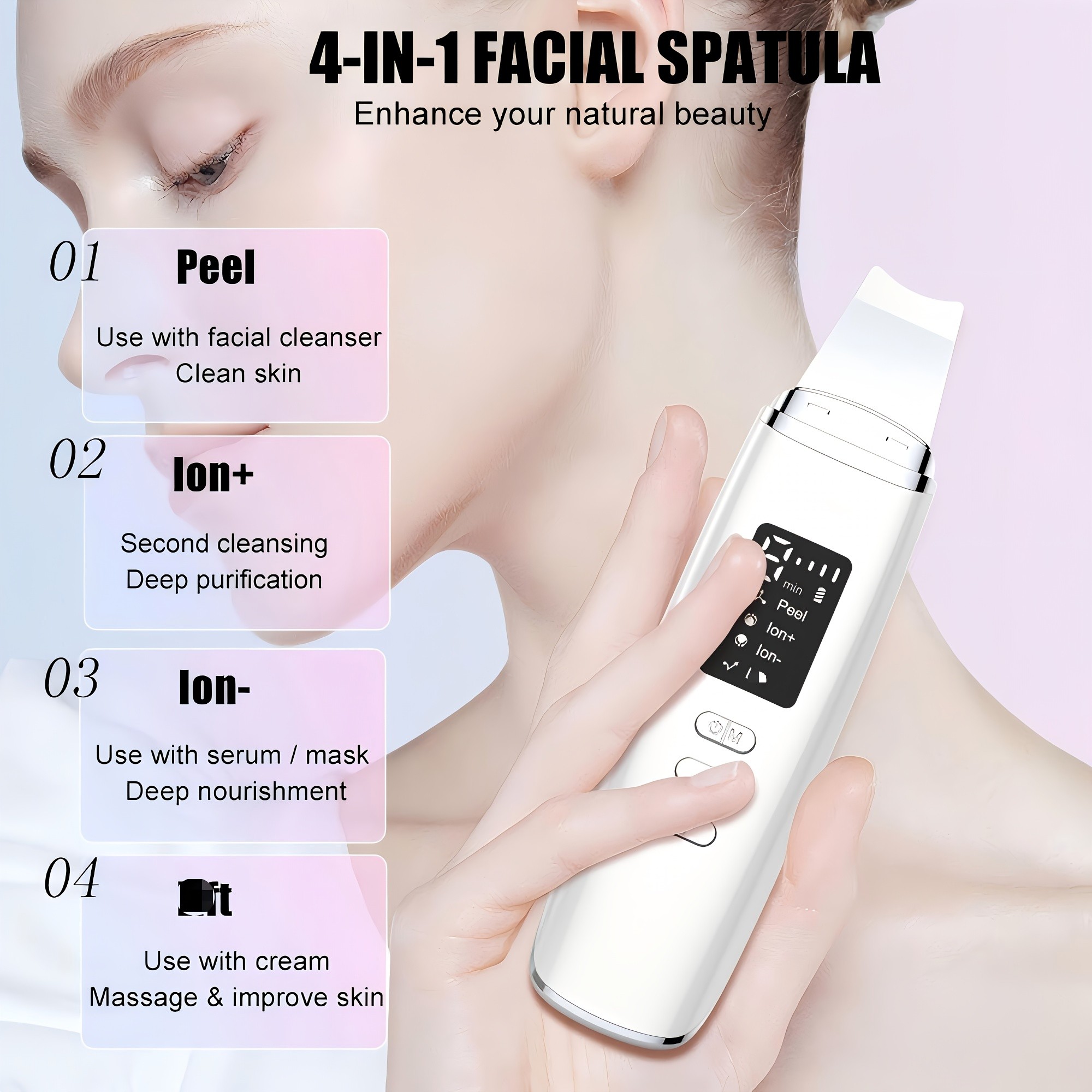 Ultrasonic Skin Scrubber  Deep Cleansing & Enhanced Skincare Absorption