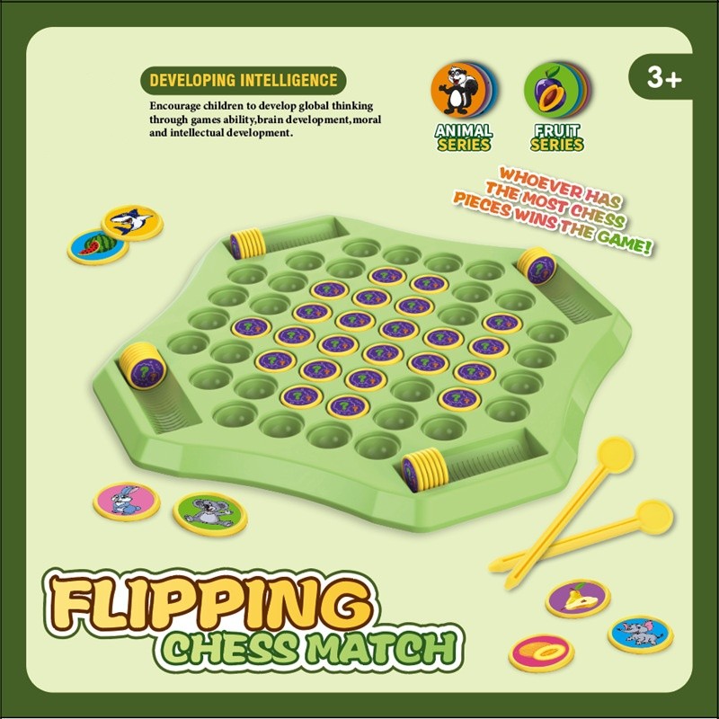 Kids Memory Reversi Chess Game  Animal & Fruit Matching Challenge for 24 Players